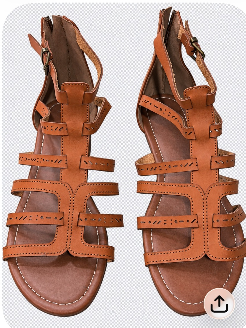 UNR8ED Women’s Brown Strappy Gladiator Sandals with Buckle 10M